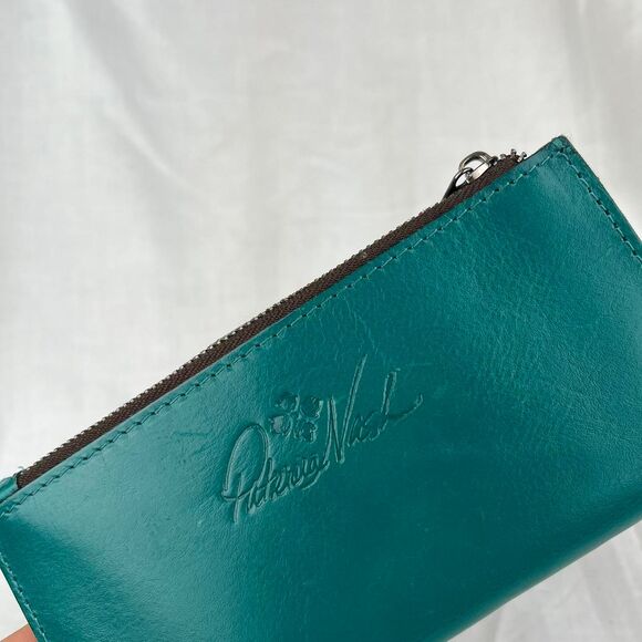 Patricia Nash Nazari Bifold Leather Wallet Blue Coral - Picture 4 of 7